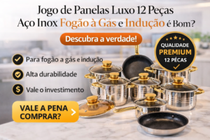 Jogo de panelas inox 12 peças indução e gás é bom para quem busca durabilidade e eficiência com design moderno para cozinha Conjunto de panelas aço inox 12 peças compatível com fogão a gás e indução oferecendo praticidade, resistência e excelente custo benefício