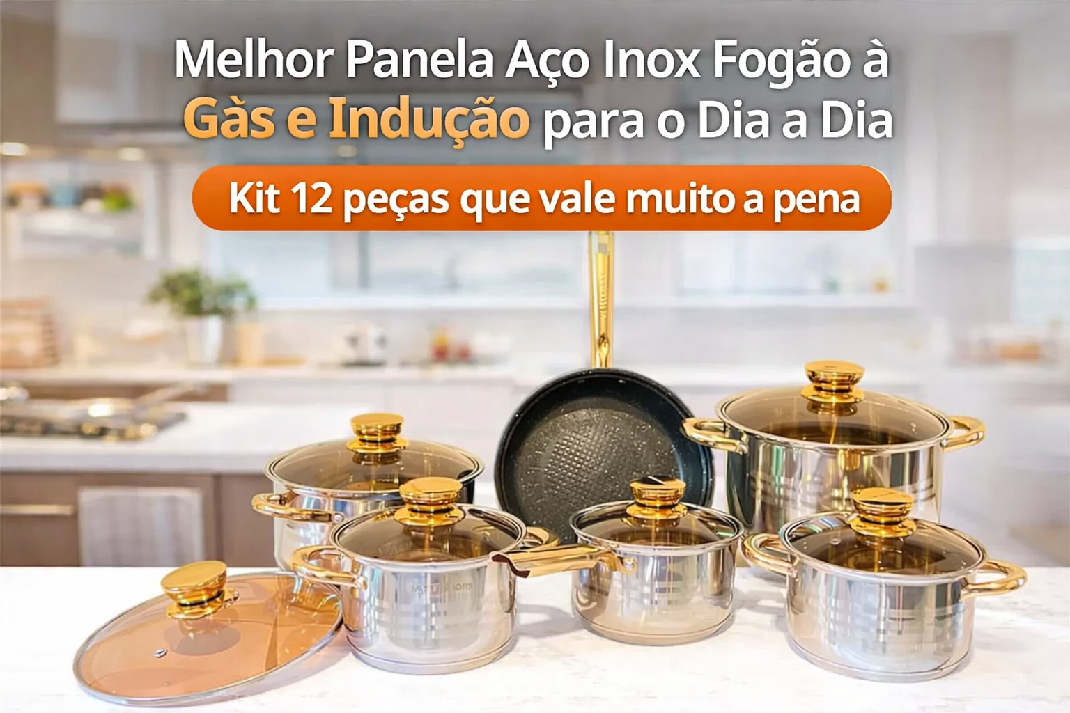 Jogo de panelas inox indução e gás 12 peças comprar ideal para quem busca versatilidade e alta durabilidade em diferentes tipos de fogão Conjunto de panelas aço inox compatível com indução e gás com design moderno e excelente custo benefício para uso diário na cozinha