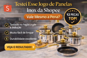 Jogo de panelas inox 12 peças Shopee comprar com design moderno e alta durabilidade ideal para fogão a gás e indução Conjunto de panelas aço inox 12 peças completo com excelente custo benefício perfeito para quem busca qualidade e praticidade na cozinha